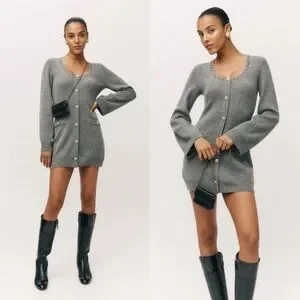 Reformation Dresses Reformation Priscilla Wool Gray Mini Dress